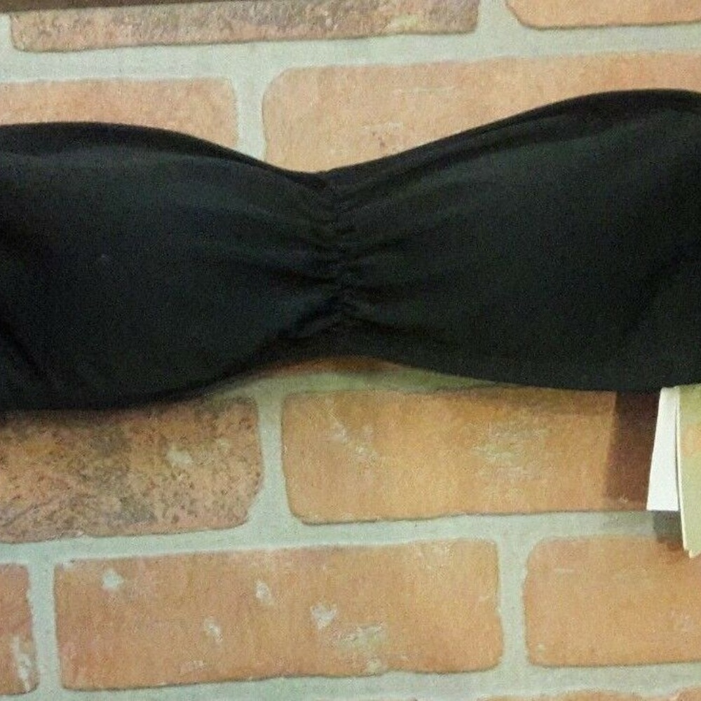 GB Bini Fringe Arm Cuffs Bandeau Bathing Suit Bra Top Black HOT $40 NEW S M Sexy - Picture 5 of 6